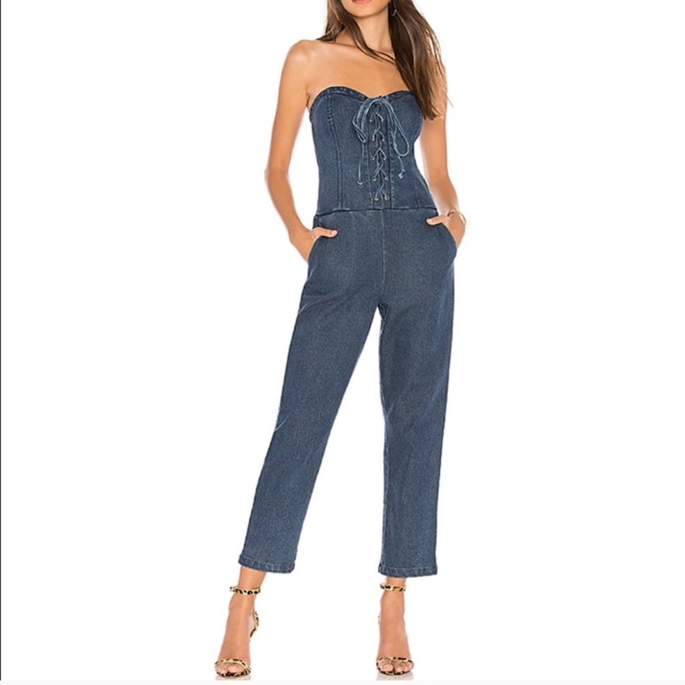 Strapless Denim Jumpsuit